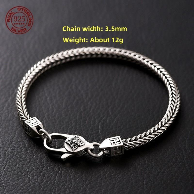 925 Sterling Silver  Horus Eye of God Cuban Bracelet Men's Fashion Hip Hop Simple Gift Fashion Jewelry Accessories