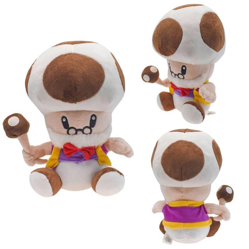 10" Super Mario Toad Mushroom Old Man Plush Toy Soft Doll For Kids And Collectors