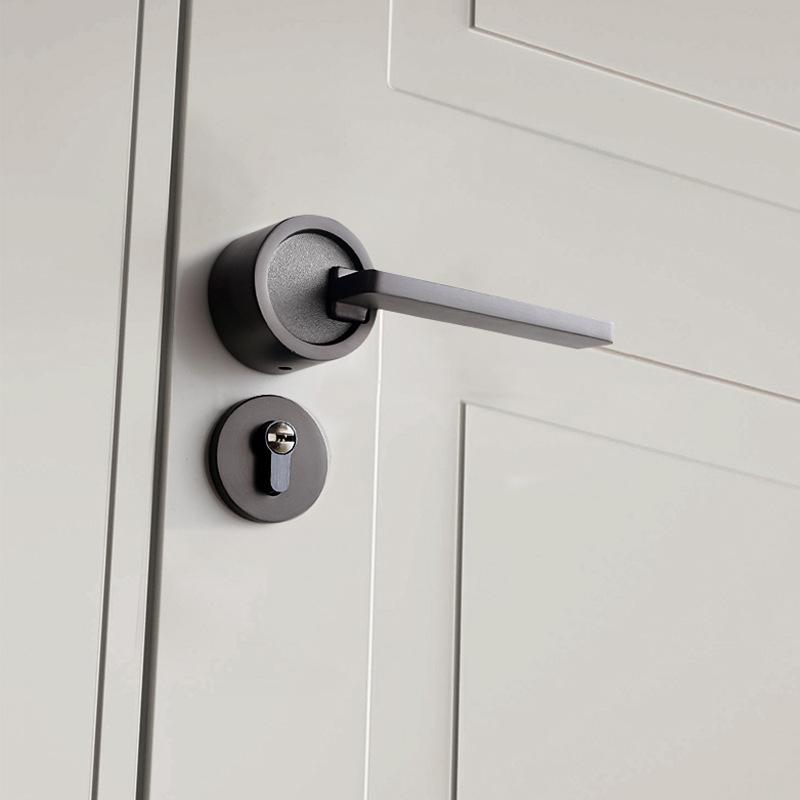 Nordic Door Handle Simple Indoor Mechanical Lock Bedroom Study Office Wooden Door Handle Split Lock