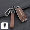 D4Leather Car Key Case Cover Shell Fob For Mercedes Benz A B C E R Class GLS GLA GLK GLC CLS CLA AMG W204 W205 W212 W463 W176 PWJN1