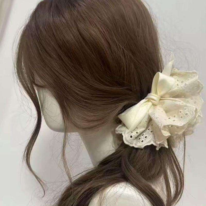 Temperament Franțuzesc Dantelă Fundă Fundă Agrafe de Păr Agrafe Rechin Accesoriu Păr Femei