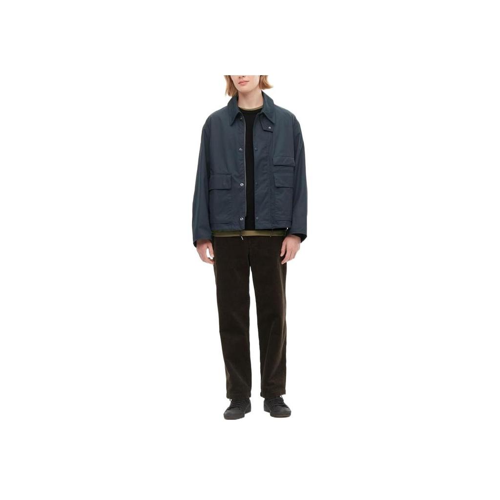 UNIQLO Solid Color Lapel Single-Breasted Casual Jacket Unisex jackets Ocean-Blue 452170