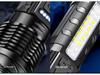 USB Rechargeable Multi-Functional White Laser Flashlight with Side Red and Blue Warning Lights