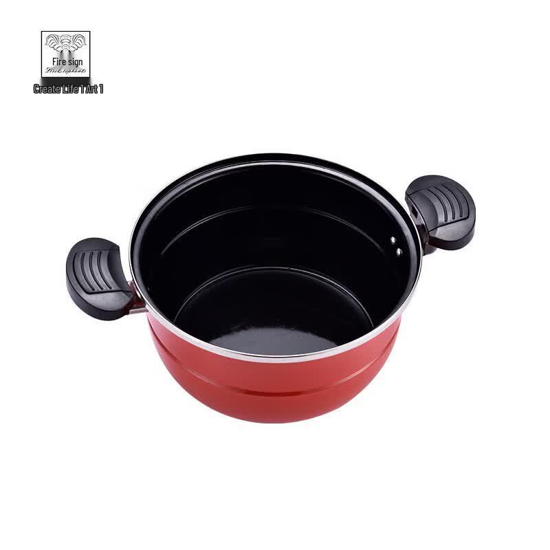 Huoxiang Red Enamel Micro-Pressure Soup Pot