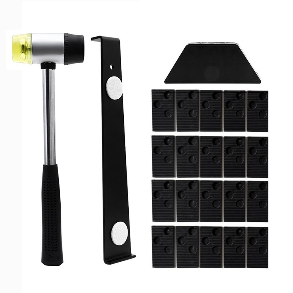 23-teiliges schwarzes orangefarbenes Laminat-Holzboden-Installationskit Gummihammer Keil und Stange Holzboden-Installationswerkzeug