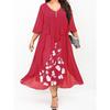 Due Vestiti da Donna in Chiffon Patchwork Finti a Manica Media Sovradimensionati