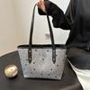 Stylish Black Polka Dot Bow Tote Bag For Women 2024 Large Capacity Casual Shoulder Handbag