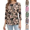 T-shirt da donna stampata allentata con maniche a 3/4, girocollo, moda casual, alla moda