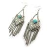 Les Trésors De Lily [N3707] - Silver Turquoise 'Navajos' Designer Earrings