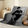 1PC Name Black White Custom Name Patterned Flannel Blanket Suitable For All Seasons for Home Decor Warmth and Comfort Gifts Holiday Gift