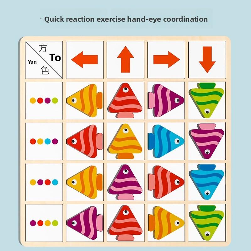 Magnetic Wooden Puzzle Toys Kids Brain Training Parent Child Interactive Game