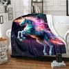 1pc Colored Unicorn Blanket Lightweight Flannel Blanket Throw Blanket For Sofa, Bed, Travel, Camping,