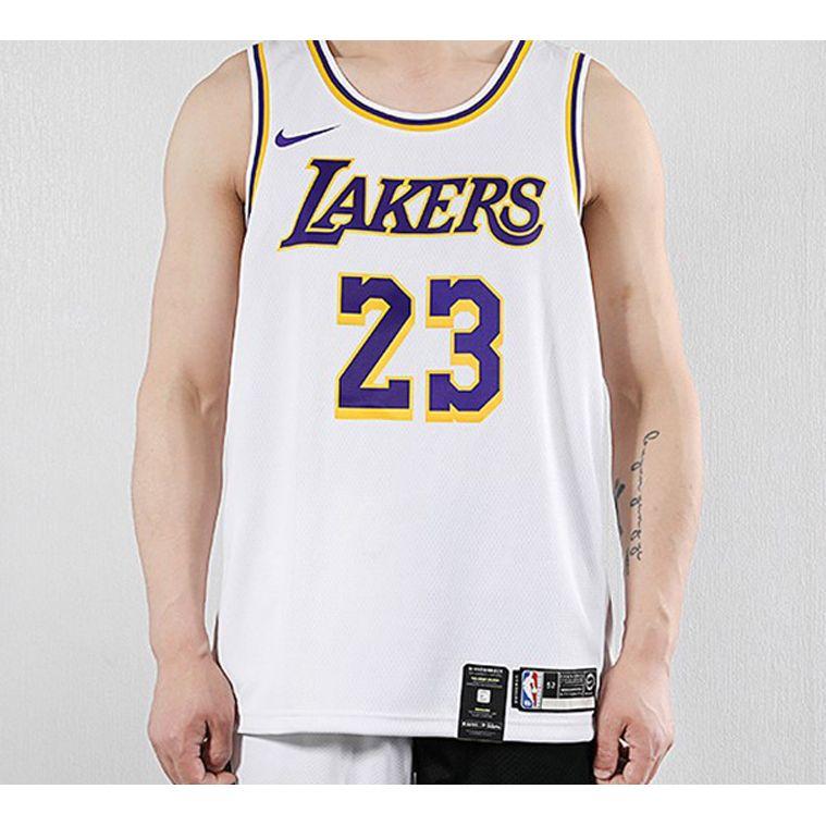 Nike NBA Lakers Lebron James Swingman Jersey White Men Streetwear AA7101-111