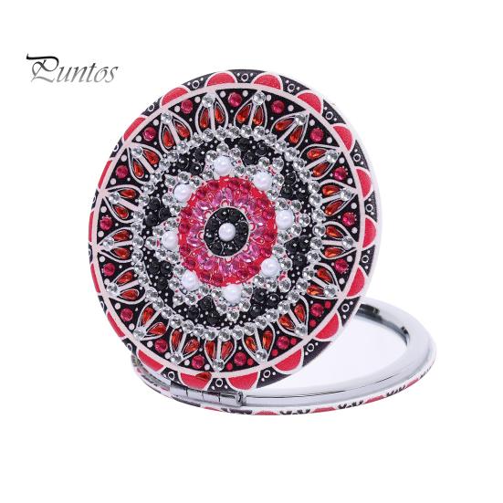 

1 комплект DIY алмазное зеркало для рисования изысканное элегантное яркое цветное складное мини-зеркало для макияжа Рождественский подарок A