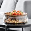 Fruit Tray European Creative Double-layer Glass Dried Fruit Melon Seeds and Nuts Tray Wooden Candy Storage Box