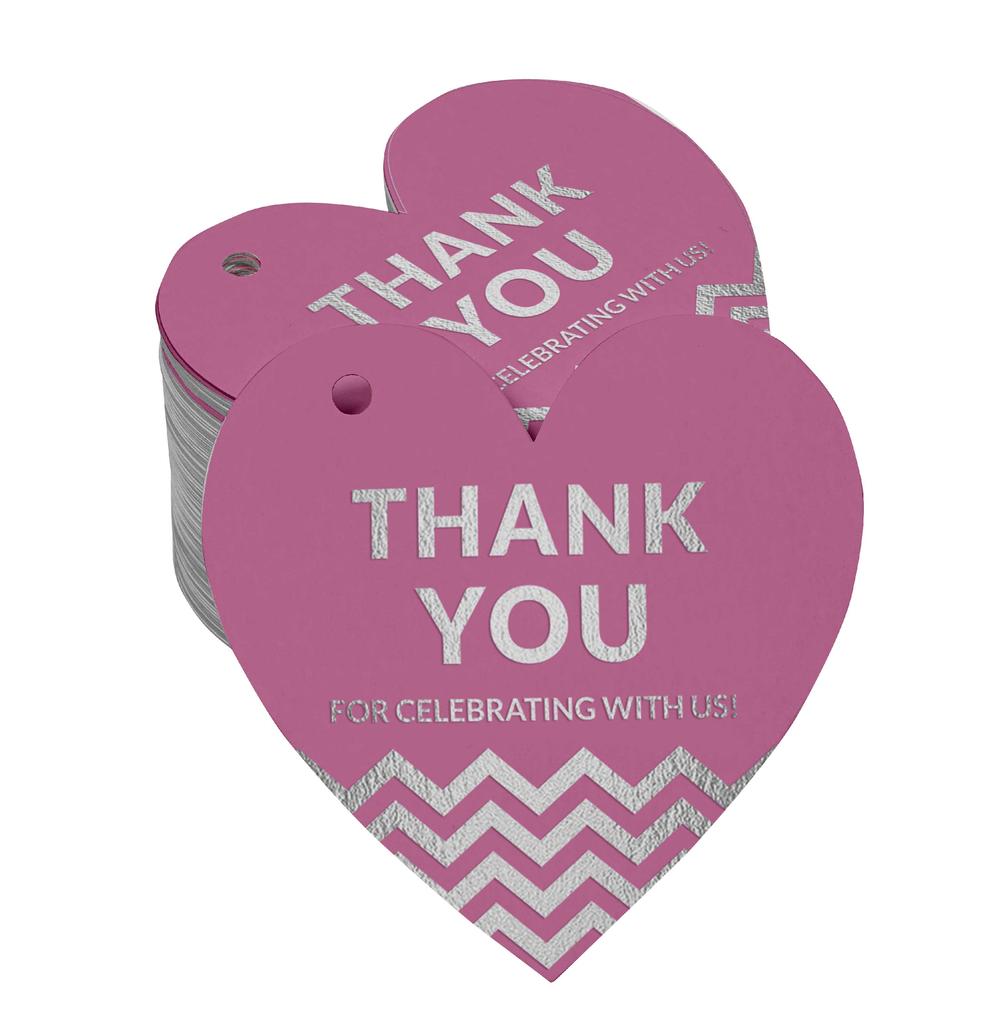 Inkdotpot Danke, dass Sie mit uns gefeiert haben Junggesellinnenabschied-Babyparty-Ruhestand-Hochzeit-Geburtstag Flaschenanhänger Echte Silberfolie Gastgeschenk Anhänger Packung von