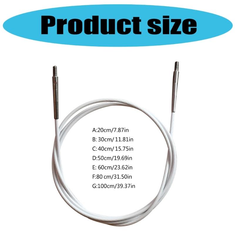 Rotating Swivels Cable Flexible Interchangeable Knitting Needle Cable 20/30/40/50/60/80/100cm for Craft Projects