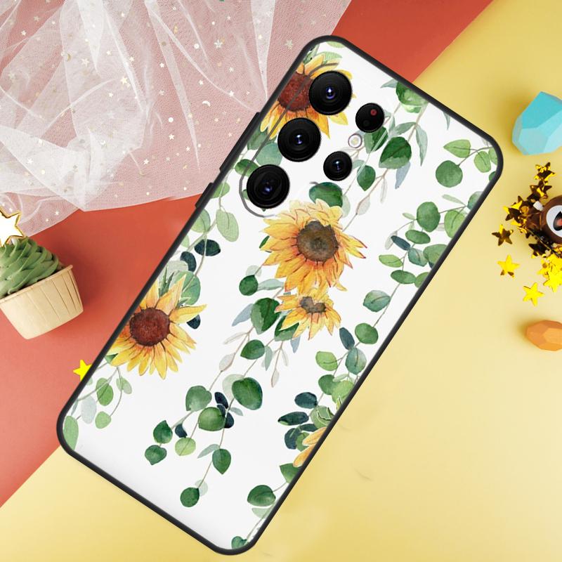 Sunflower Phone Case For Samsung Galaxy S25 S26 Ultra S21 S20 S22 S23 Ultra S10 Plus S24 FE Cover Coque