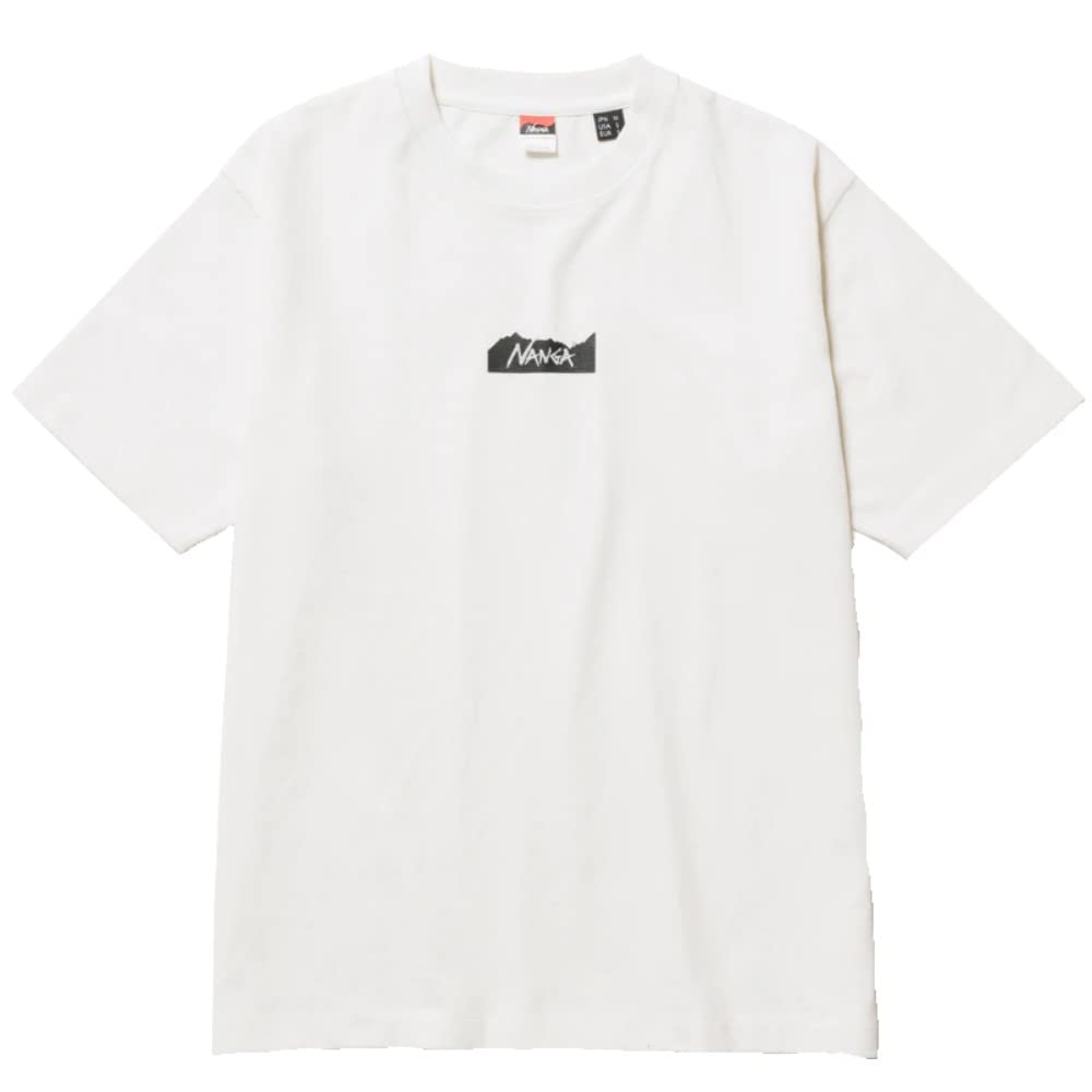 NANGA ECO HYBRID MT LOGO TEE Short Sleeve T-Shirt, White, Size M