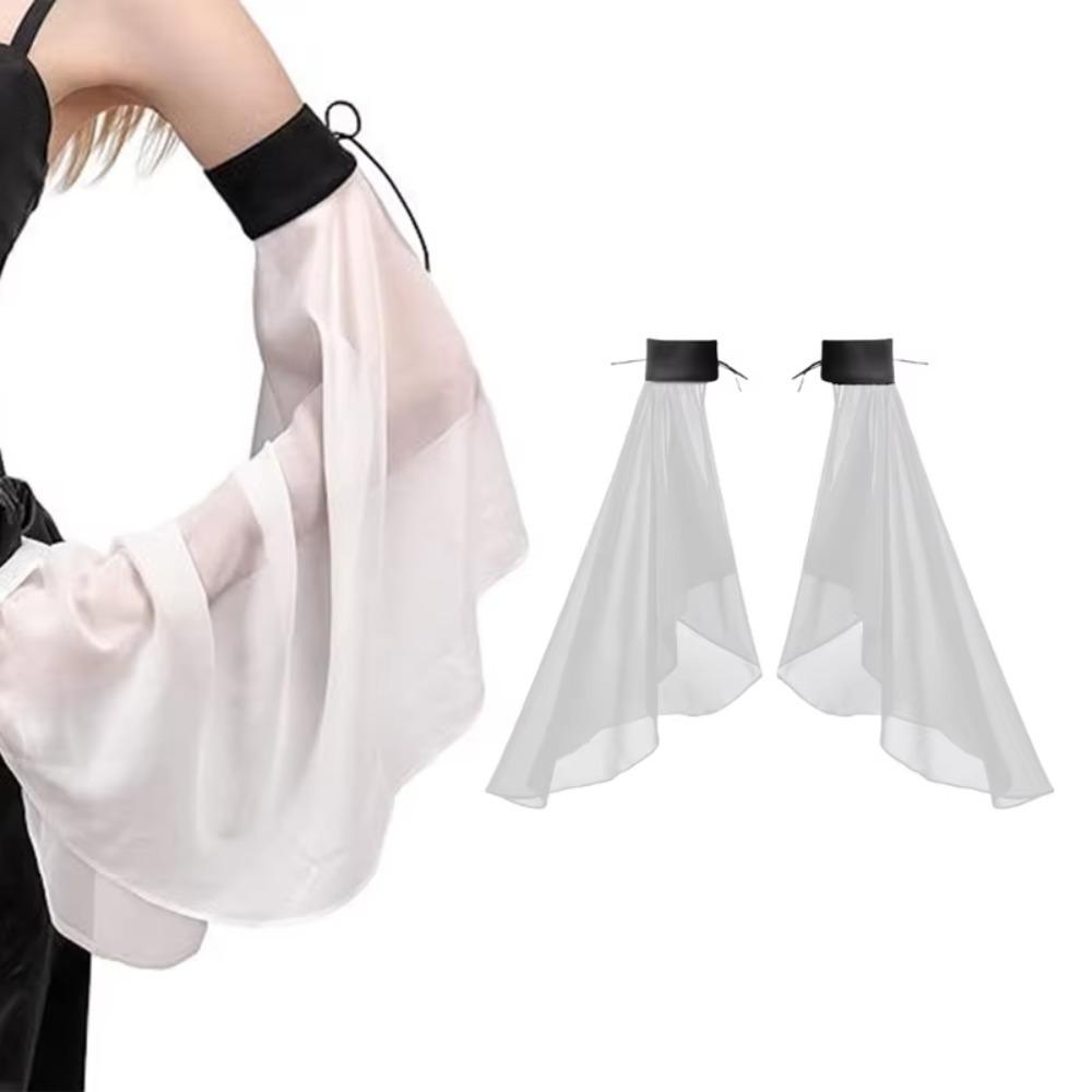 Thin Detachable Sleeves Breathable Gothic Wedding Gloves Sheer Bridal Gloves Wedding Party