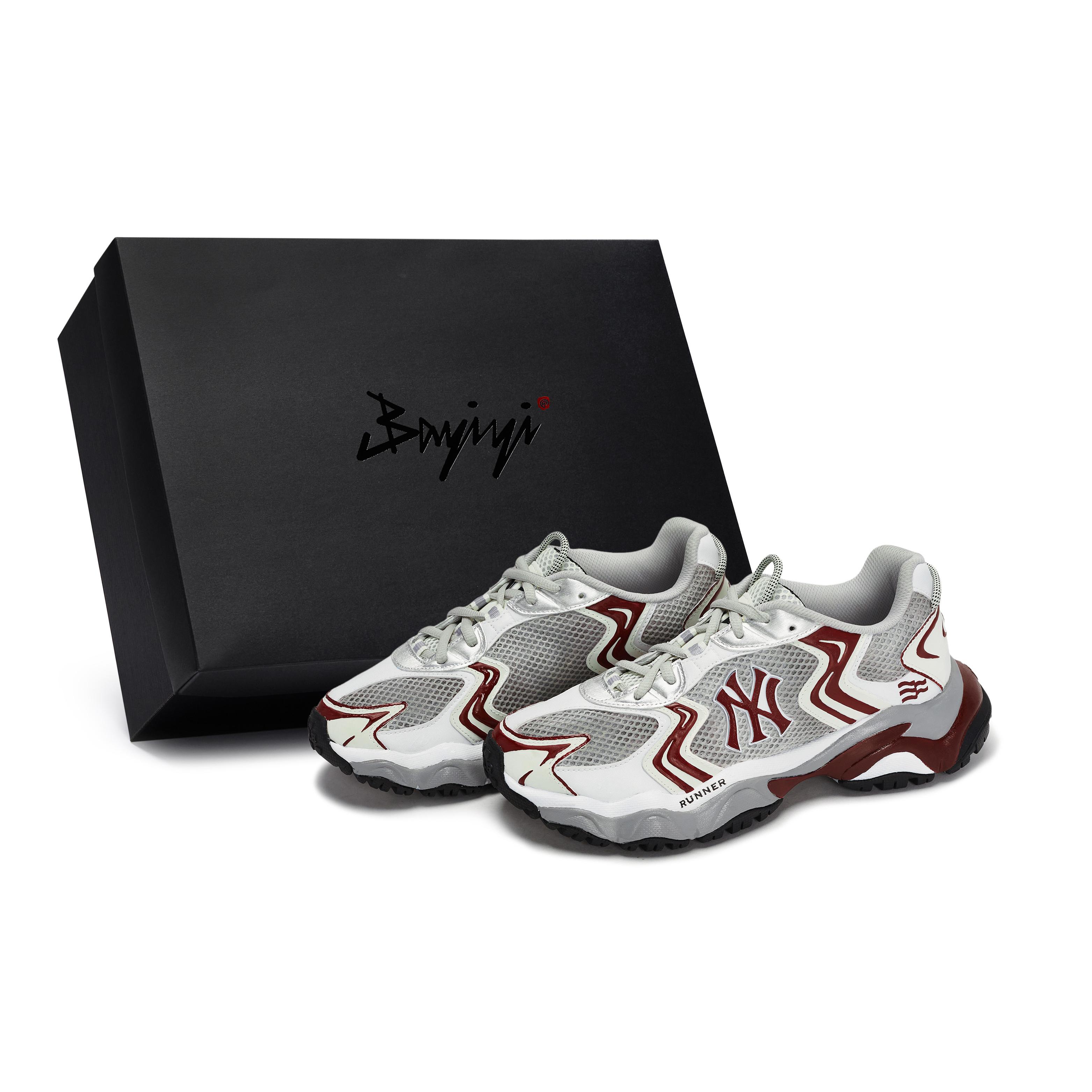 

MLB New York Yankees Chunky Sneakers Unisex Low top Gray/White/Red 3ASHW075N-50WHS(Team80BOX) 42.5
