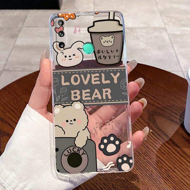 Jelly Casing For Huawei Y7P 2020/P40 lite E/Honor 9C/Y8P 2020/P Smart S Clear Silicone Soft TPU Cover Cute Cat Protective Case