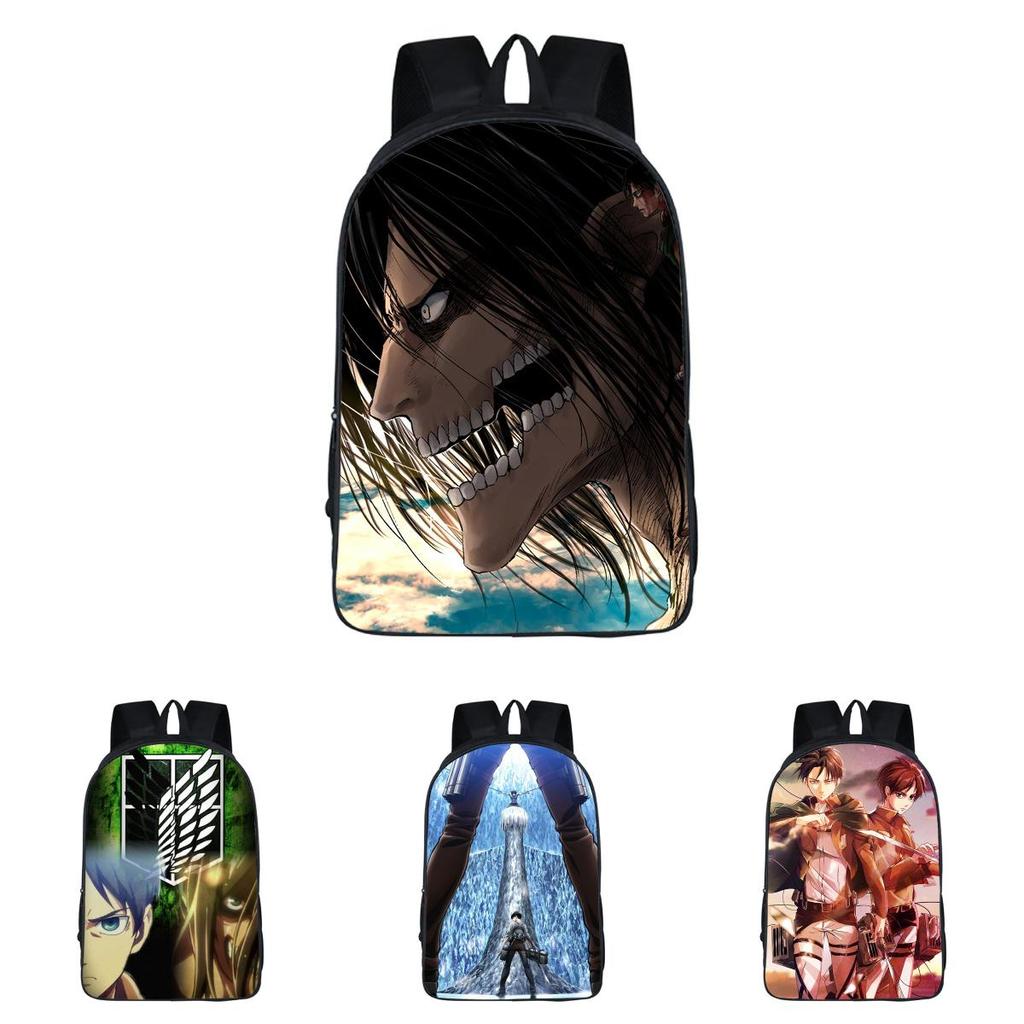 Stylowy Plecak na Zamek z Motywem Anime Attack On Titan o Dużej Pojemności dla Uczniów i Fanów