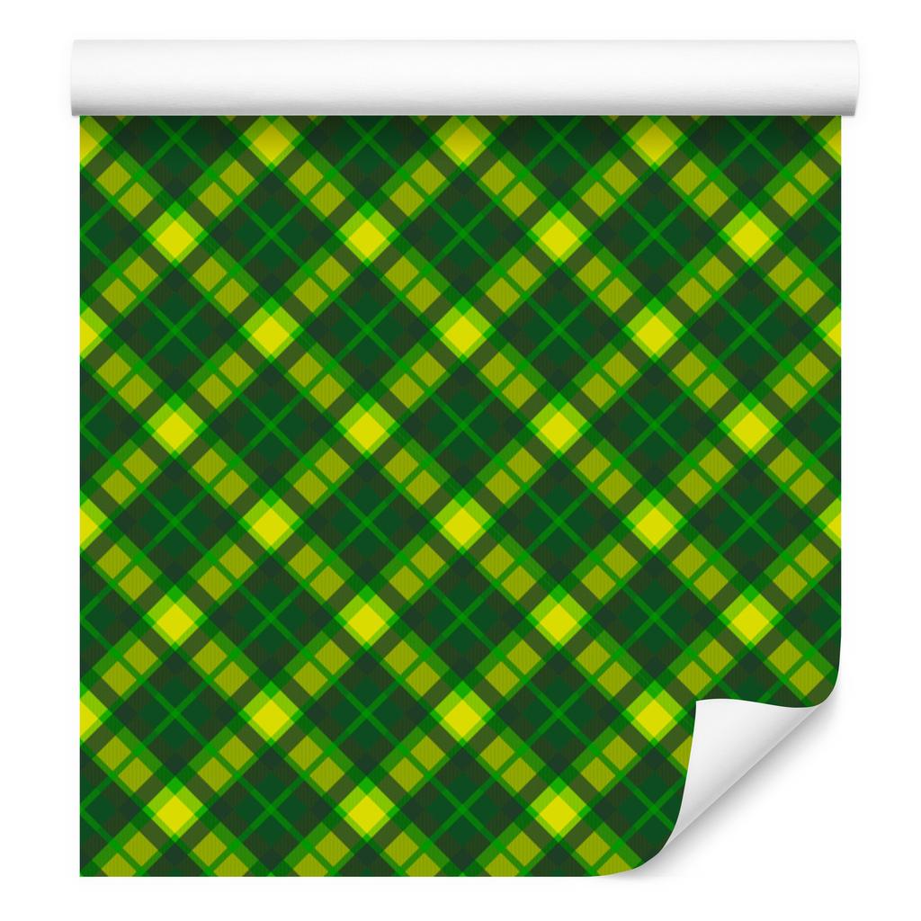 Bottle Green and Green Checkered Wallpaper 50x1000