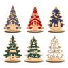Christmas Tree Table Sign Decoration Farmhouse Rustic Jesus Nativity Wooden Ornament with Base Home Office Bookshelf Desktop Decor