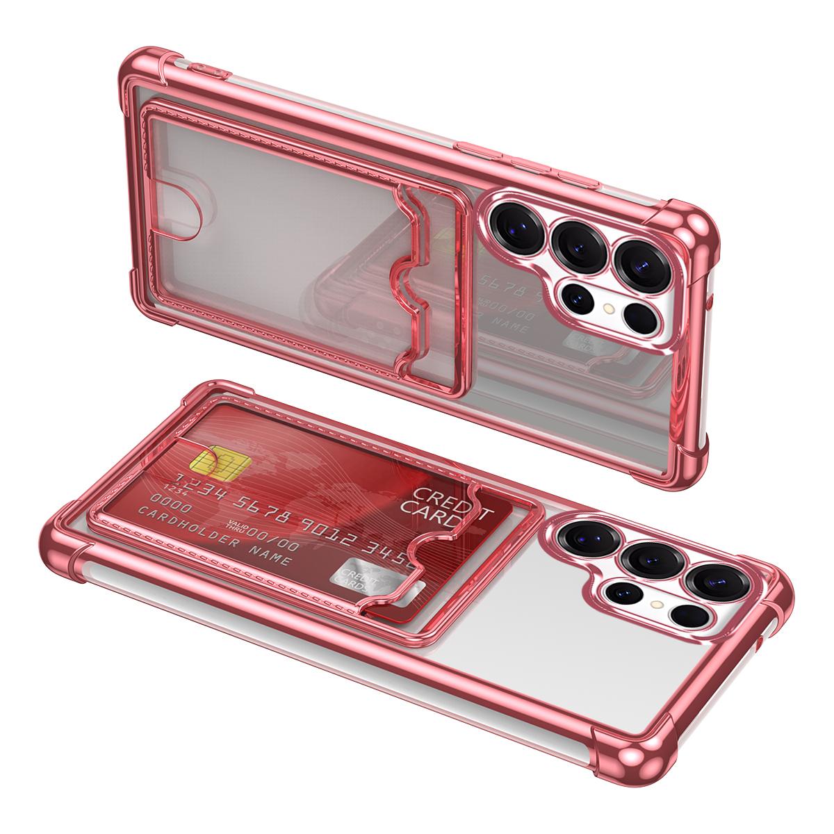 

Мягкий прозрачный чехол-кошелек с покрытием, чехол для телефона для Samsung Galaxy S25 S24 S23 S22 S21 S20 FE Note 20 Ultra, противоударная крышка Galaxy S23