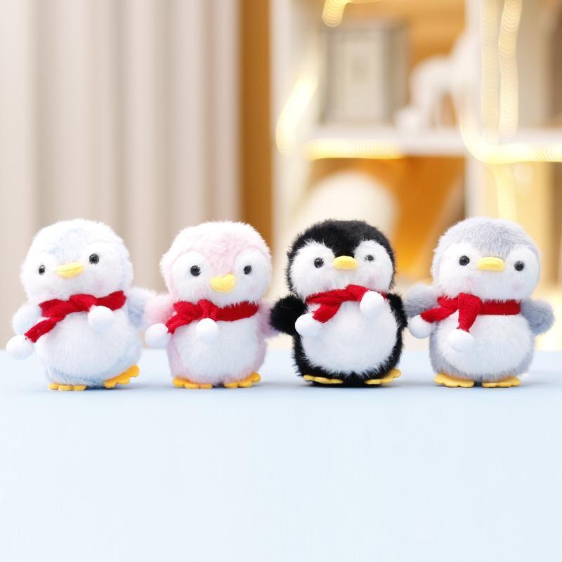 Plush Penguin Scarf Toy Keychain Bag Pendant Doll Decorations Cartoon Gifts