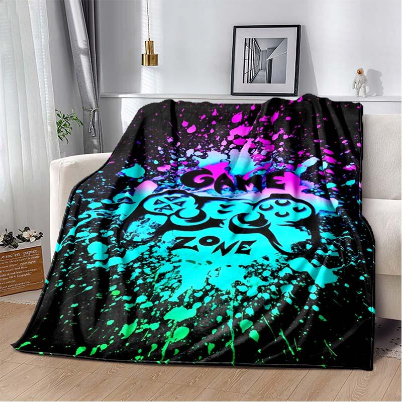 Gaming Flannel Blanket Gamer Gamepad Throw Blanket 3D Print Ultra Soft Home Decor Comfortable Bedding For Sofa Bed Couch Travel