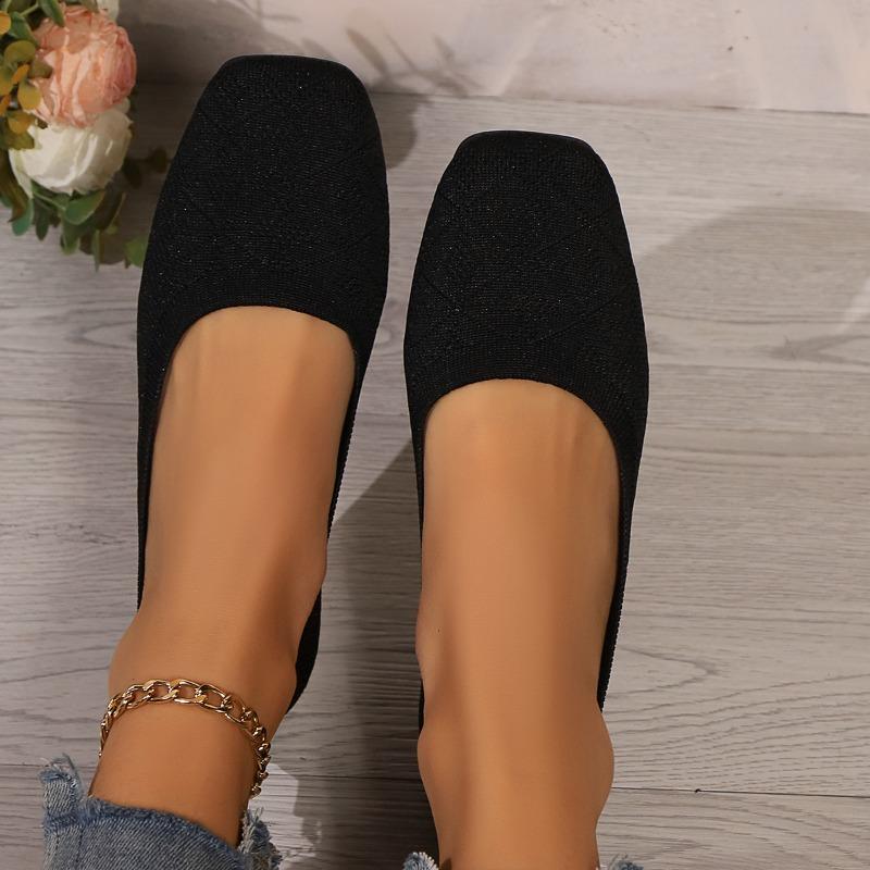 New round head flat bottom lazy single shoes women's flying weaving breathable flat heel shallow mouth