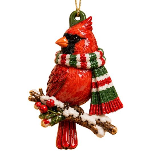 Christmas Tree Hanging Decorations Red Bird Ornament, Acrylic Decor for Holiday Gift Friends Holiday, Festive Pendant Home Party Fireplace, Lovers