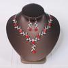 Vintage European & American Bridal Flower Rhinestone Wedding Jewelry Set: Necklace & Earrings