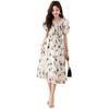 Platycodon style square collar floral dress summer popular women's clothing Mori temperament vacation super fairy princess dress