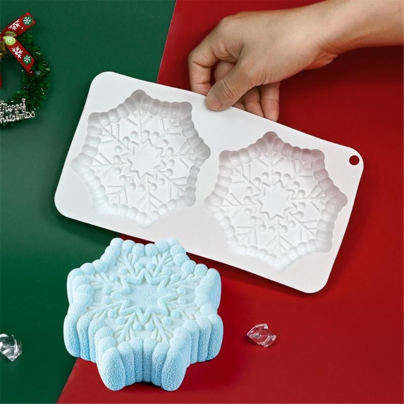 Flexible Silikon Schneeflocken Kuchenform Hitzebeständig Gebäck Backform Ofenfest Schokoladenform Küchenbackgeschirr