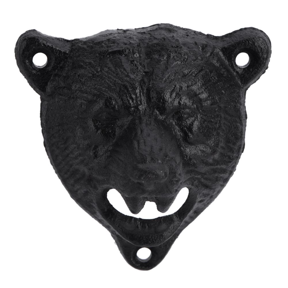 

1Pc Cast Iron Bear Shape Wall Mounted Beer Soda Glass Bottle Cap Opener Kitchen Bar Tools Hot