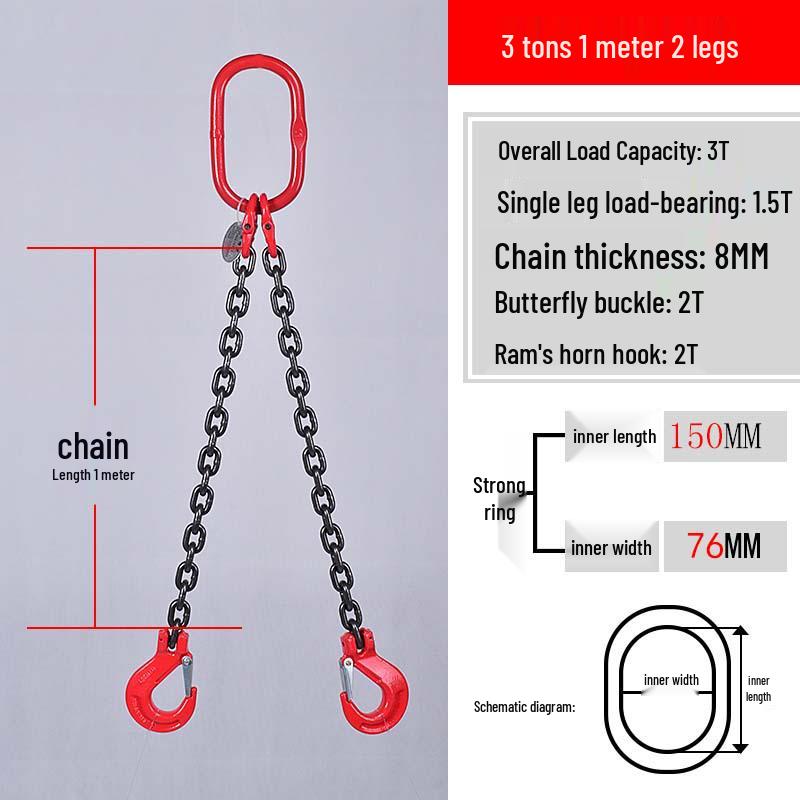 Multi-Hook Manganese Steel Chain Sling for Cranes & Forklifts