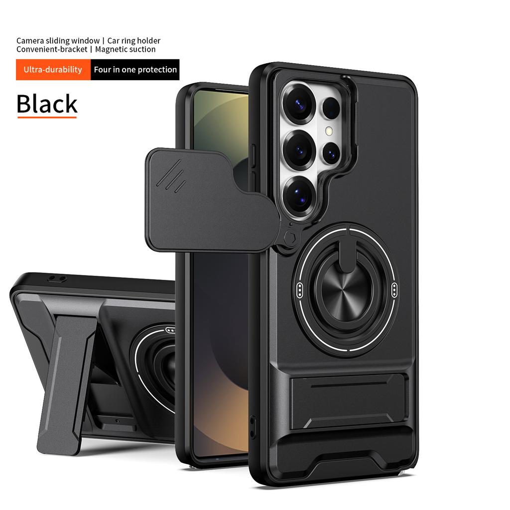 Funda for Samsung Galaxy S26 Ultra S25 Plus S25 FE Case Rotatable Slide Camera Protection Ring Stand Shockproof Cover Capa Funda