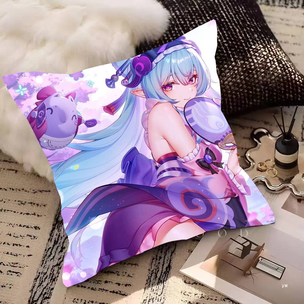 Yumeizuki Mizuki Game Genshin Impact Pillow Case Fashion Square Pillowcase Bedroom Sofa Room Ins Decoration Leisure