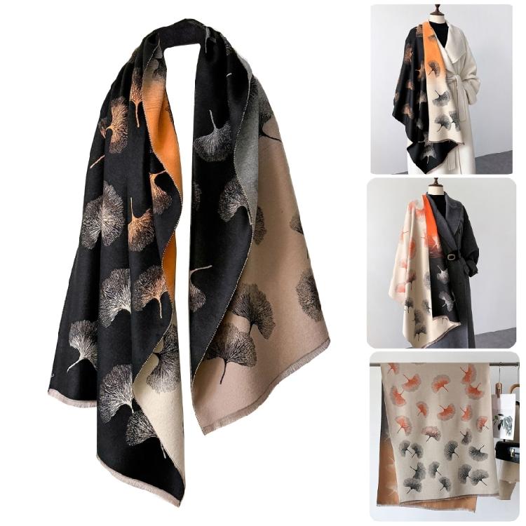 Oversized Shawl Wrap Leaf Print for Women Warm and Soft Multicolor Wrap