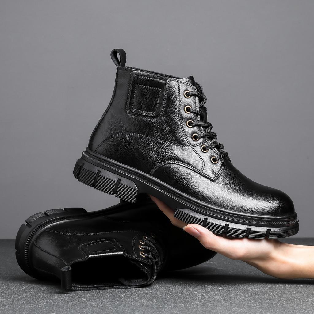 2025 British style Martin boots high-end men's shoes high-top fashion trend business leisure tooling boots outdoor commuting