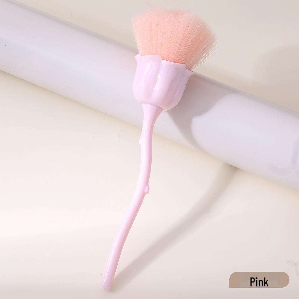 Rose Nail Art Dusting Brush with Soft Bristles - Multiple Colors Available