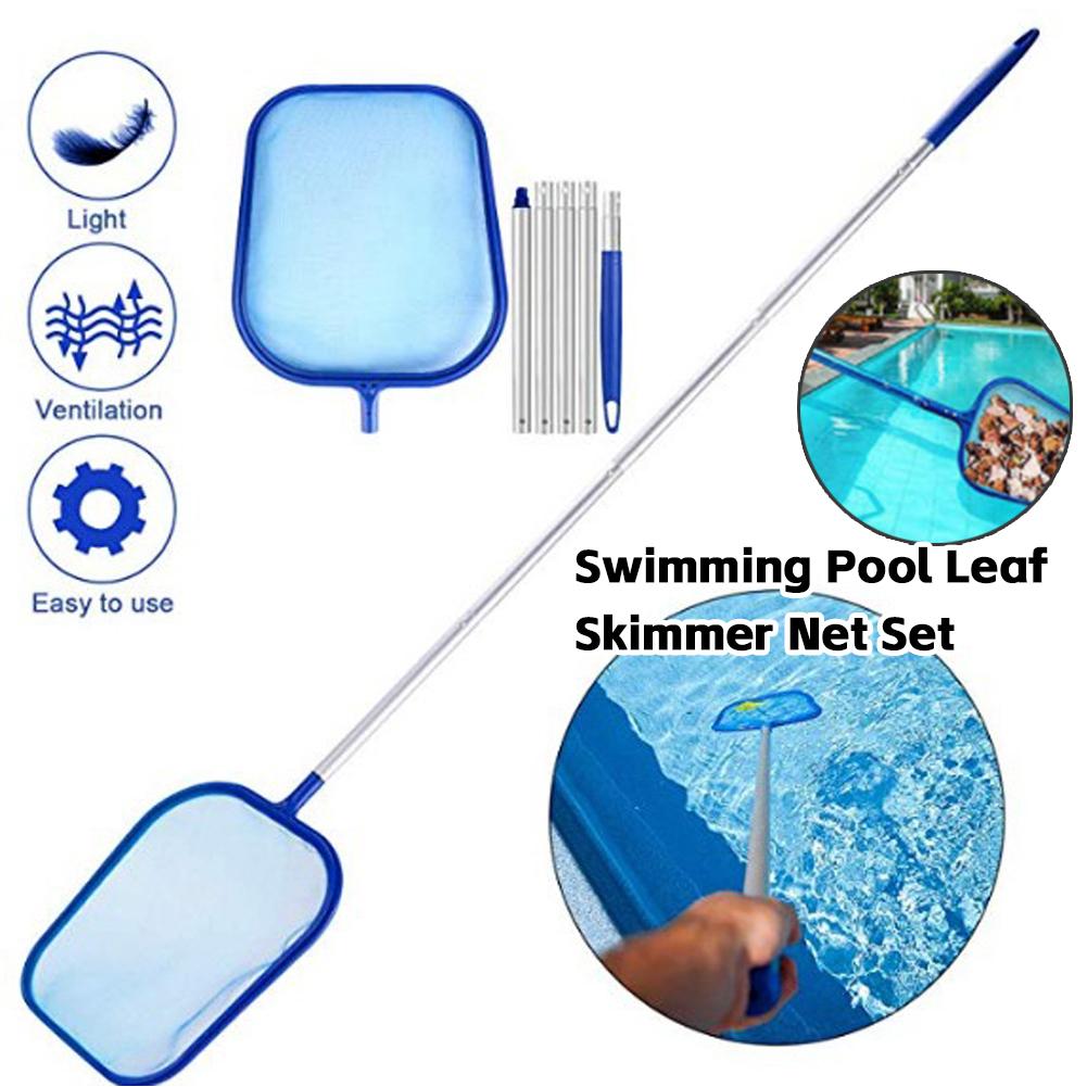 Сачок для бассейна с 5-секционной алюминиевой ручкой, сетка-сачок для бассейна, грабли для листьев, сачок для сбора листьев, инструмент для очистки садового пруда China Mainland