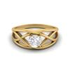 0.50 Ctw Round Moissanite Crossover Shank 925 Sterling Silver Gold Vermeil Women Wedding Ring