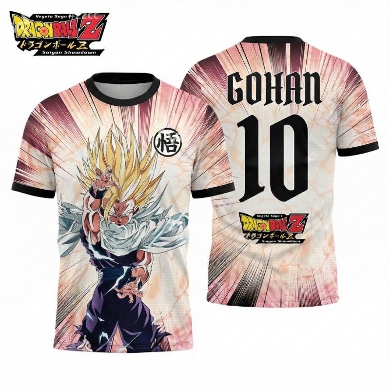 2026 Summer Dragon Ball Retro Fitness T-shirt Men's Oversized 3D Printed Short-sleeved Family Unisex Children's Sports Shirt