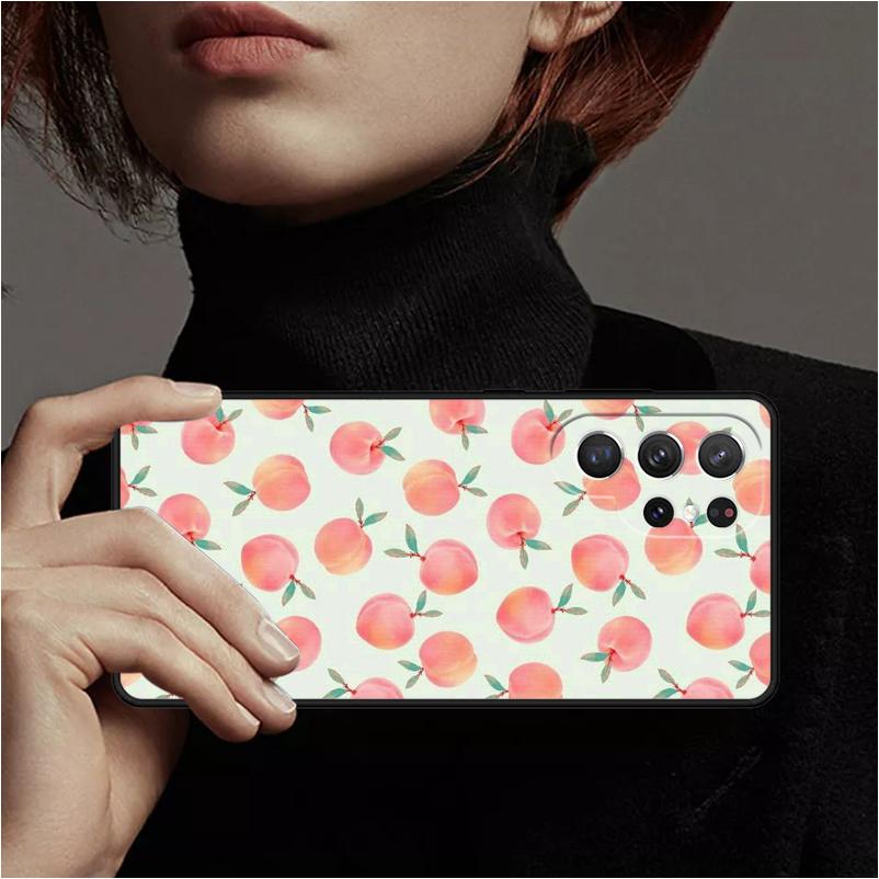 Pink Peaches Aesthetic Phone Case Cover Coque For Samsung Galaxy S24 Ultra 23 S22 Plus S21 FE S20 Note 10 Pro Note 20 lite