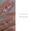 Opal Rabbit Crystal Cherry Sterling Silver Needle Earrings Small Exquisite Temperament Fashion Stud Earrings Women Sweet Ear Rings