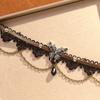 Retro Lace Butterfly Tassel Temperament Collarbone Chain, Niche Sweet And Elegant High-End Temperament Necklace For Women